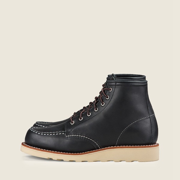 Bottes Red Wing Heritage - 6-Inch Classic Moc - Short Boundary Cuir - Noir - Femme 105OCZYWH